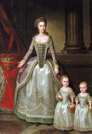 German Hilaire Edgar Portrait of Anna Charlotte Dorothea von Medem with daughters Wilhelmine and Pauline